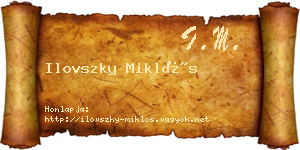 Ilovszky Miklós névjegykártya